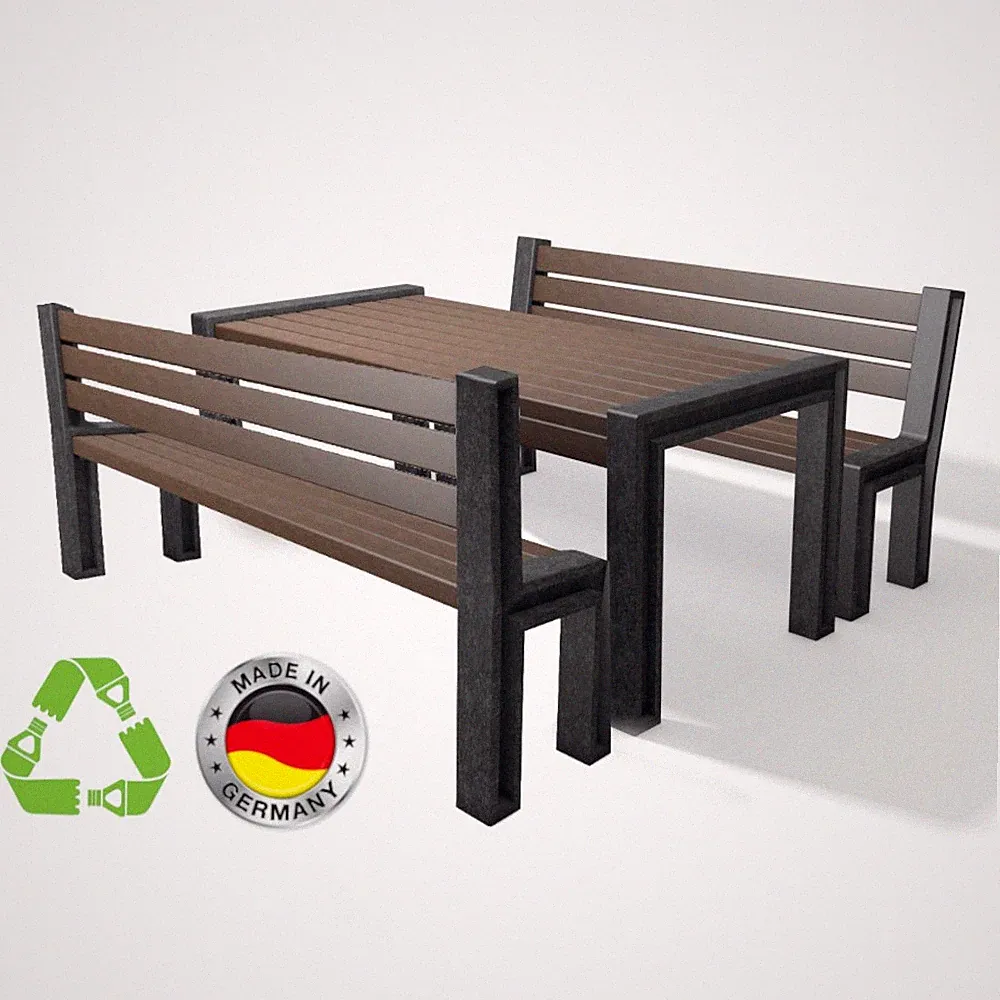 Sitzgruppe Hyde Park (100% recycelt) wetterfest Gastronomie Möbel Outdoor Bistro
