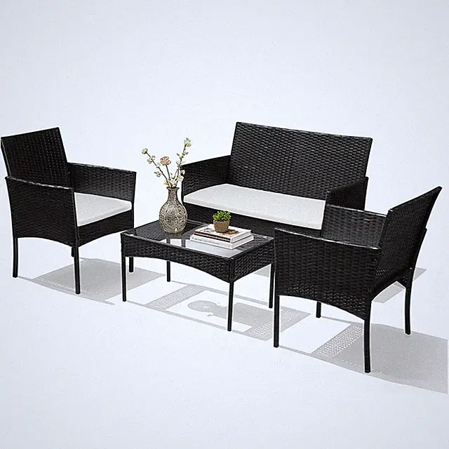Sitzgruppe Loungeset Ecke Farbwahl Kissen Outdoor Lounge Polyrattan Gartenmöbel