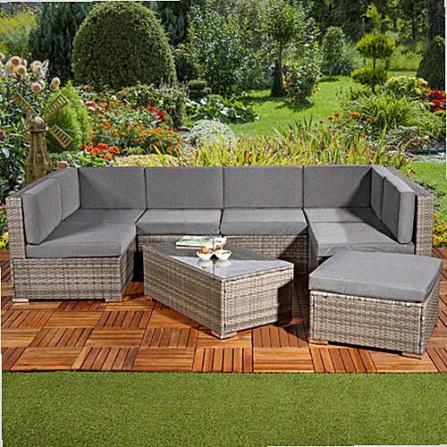 Sitzgruppe XXL Rattanmöbel Lounge Terrassenmöbel Polyrattan Garnitur Rattan