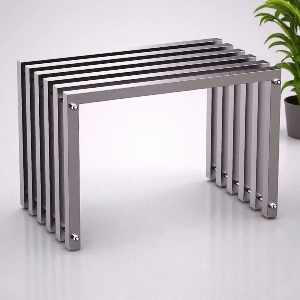 Sitzhocker Edelstahl Modern Wetterfest Metall Massiv 96643 Sitzbank 60cm Outdoor