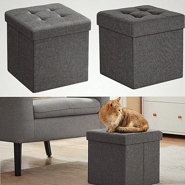 Sitzhocker Faltbarer Hocker mit Stauraum Fußhocker Falthocker Sitzwürfel