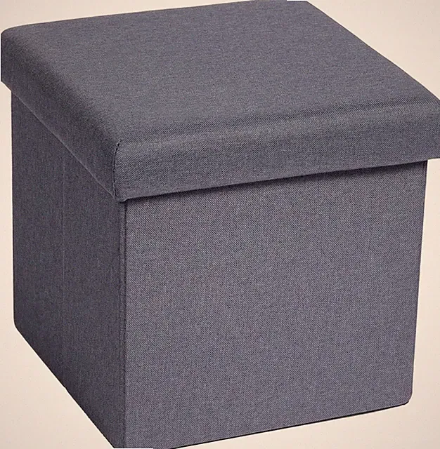 Sitzhocker mit Stauraum Faltbarer Sitzbank Blaue Aufbewahrungsbox 30x30x30cm