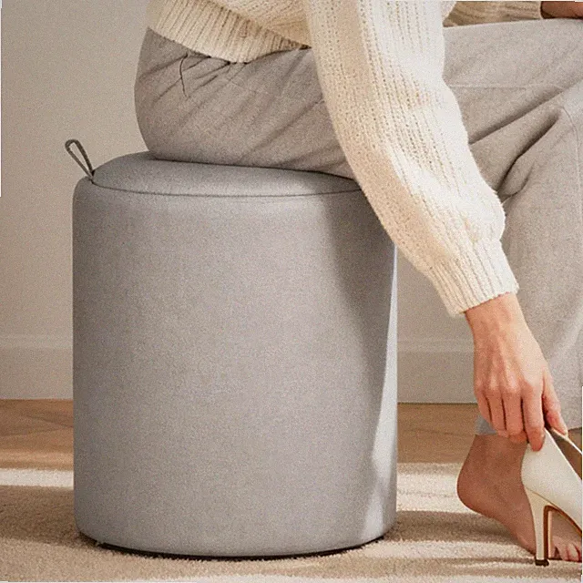 Sitzhocker mit Stauraum Fußhocker Aufbewahrungsbox Deckel Massivholz Couchtisch