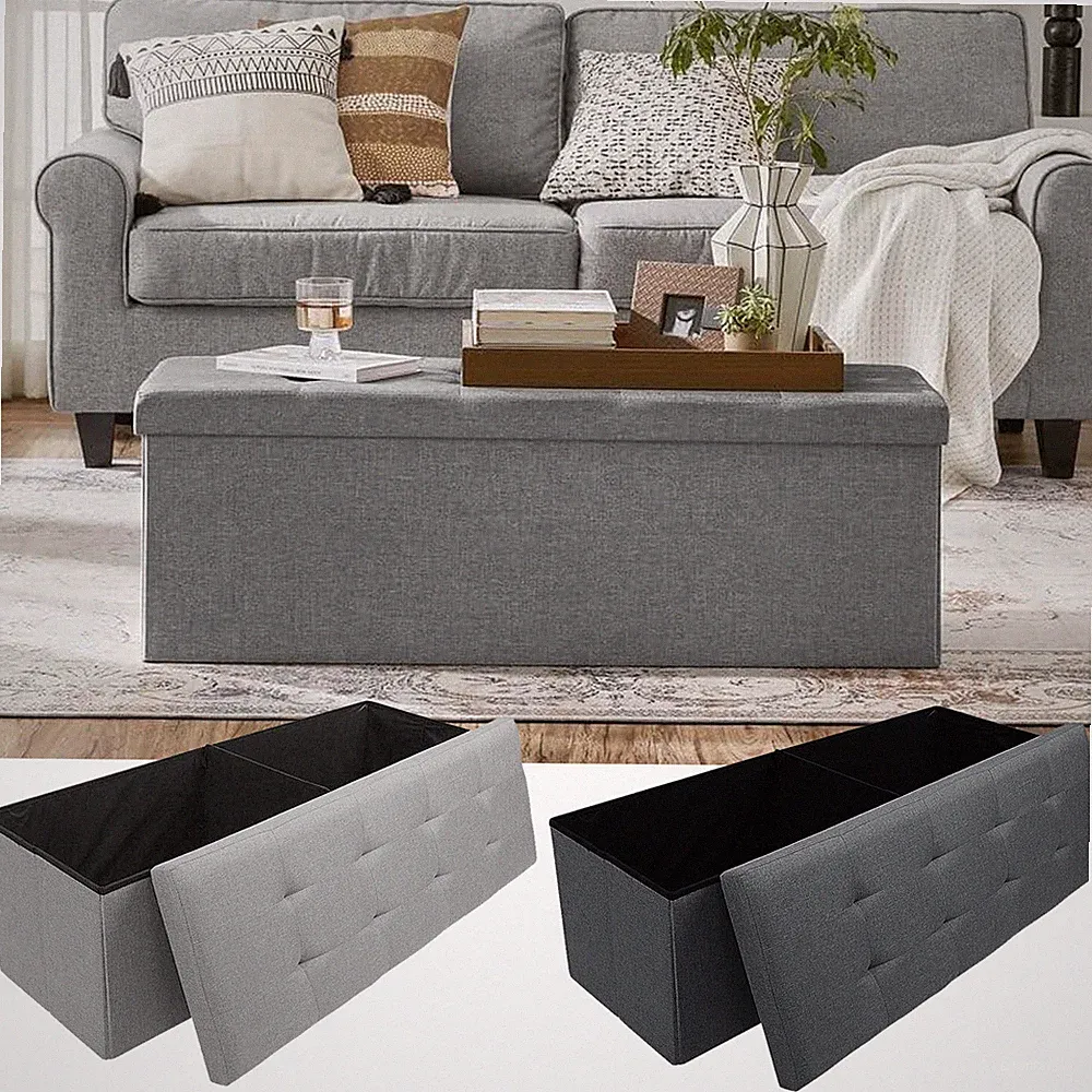 Sitzhocker mit Stauraum Sitzbank Aufbewahrungsbox Fußhocker Faltbare Ottomane