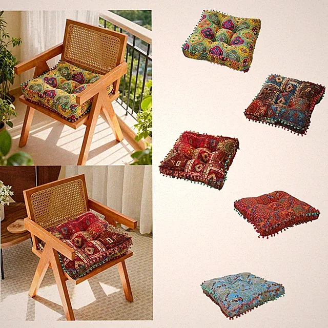 Sitzkissen, quadratisch, Bodenkissen, Stuhlpolster, , bequem, Pouf-Stuhlkissen
