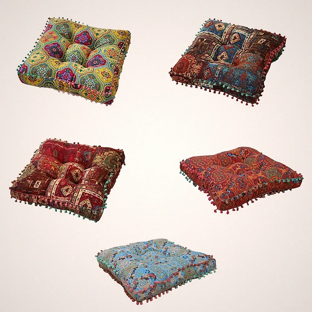 Sitzkissen, Quadratisches Stuhlkissen Im Bohème Stil, Patchwork