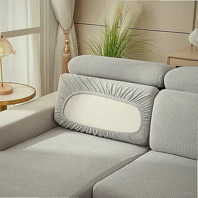 Sitzkissenbezug L-Form für Wohnwagen Sofas rutschfest elastisch grau