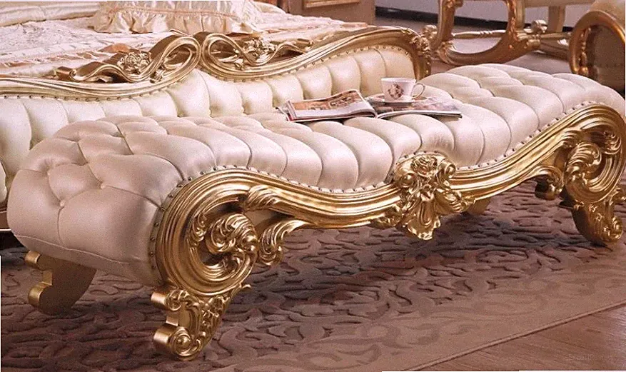 Sitzmöbel Polstersitzbank Sitzbank Bank Holzbank Luxuriöses klassischen Design