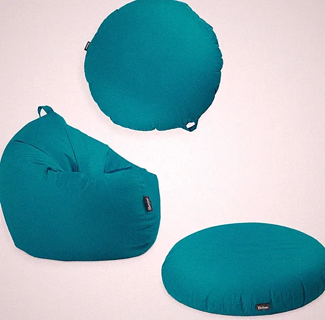 Sitzsack 100cm Petrol mit Füllung Indoor Outdoor