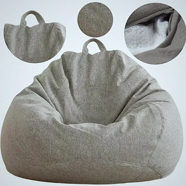 Sitzsack 250L Hellgrau mit ECO Füllung Bean Bag Kissen XL