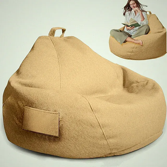 Sitzsack Bezug XL 100x120cm Baumwolle Leinen Gaming Sitzsack