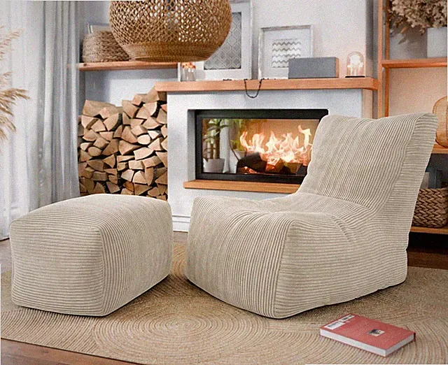Sitzsack Brolak Cord mit Sitzsack Redobi Cord Sitzkissen Sessel Hocker PR M24