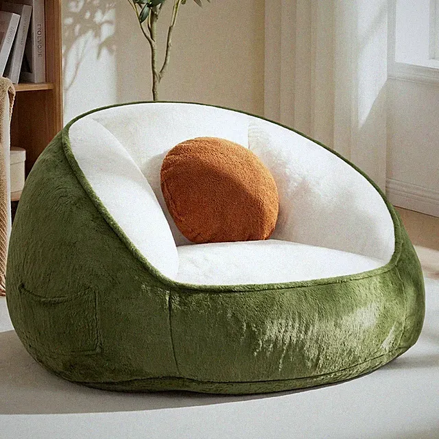 Sitzsack Erwachsene Cosy Bean Bag Kunstkaninchenfellbezug Bequemer mit Tasche