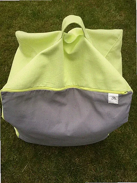 Sitzsack IKEA Bezug grün/grau waschbar -TOP- inclusive Füllung