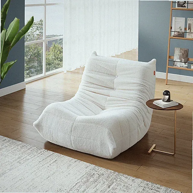 Sitzsack Lazy Sofa Bodensofa,Bodenstuhl mit Rückenlehne,Liegesessel Lounge Beige