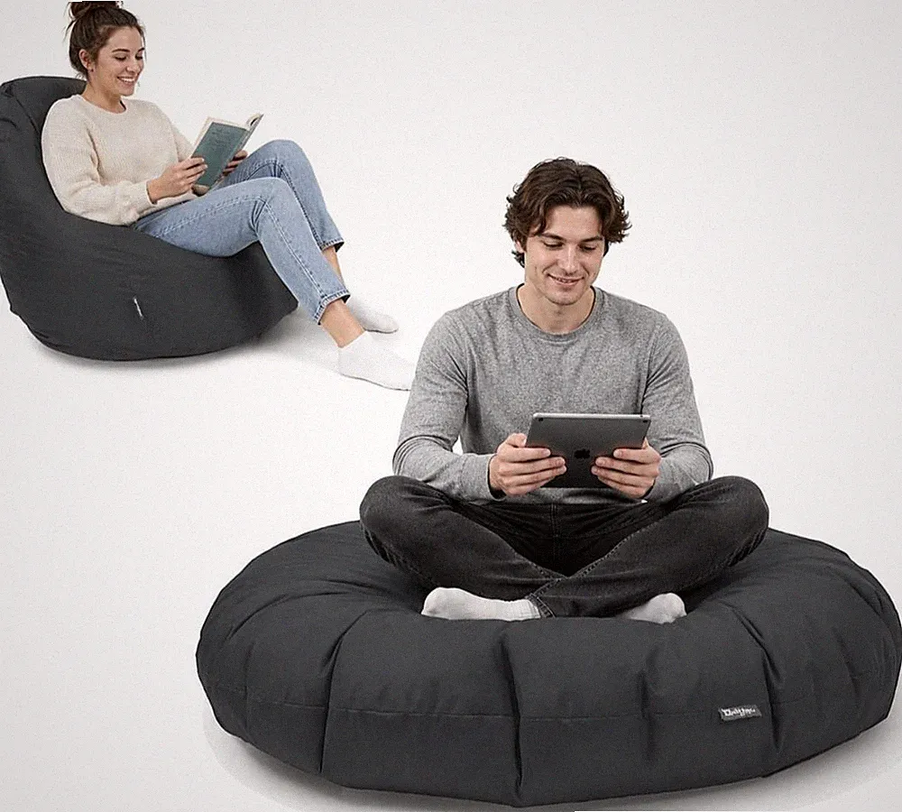Sitzsack mit Füllung 2 in 1 Sitzkissen Bean Bag Bubibag Wasserfest
