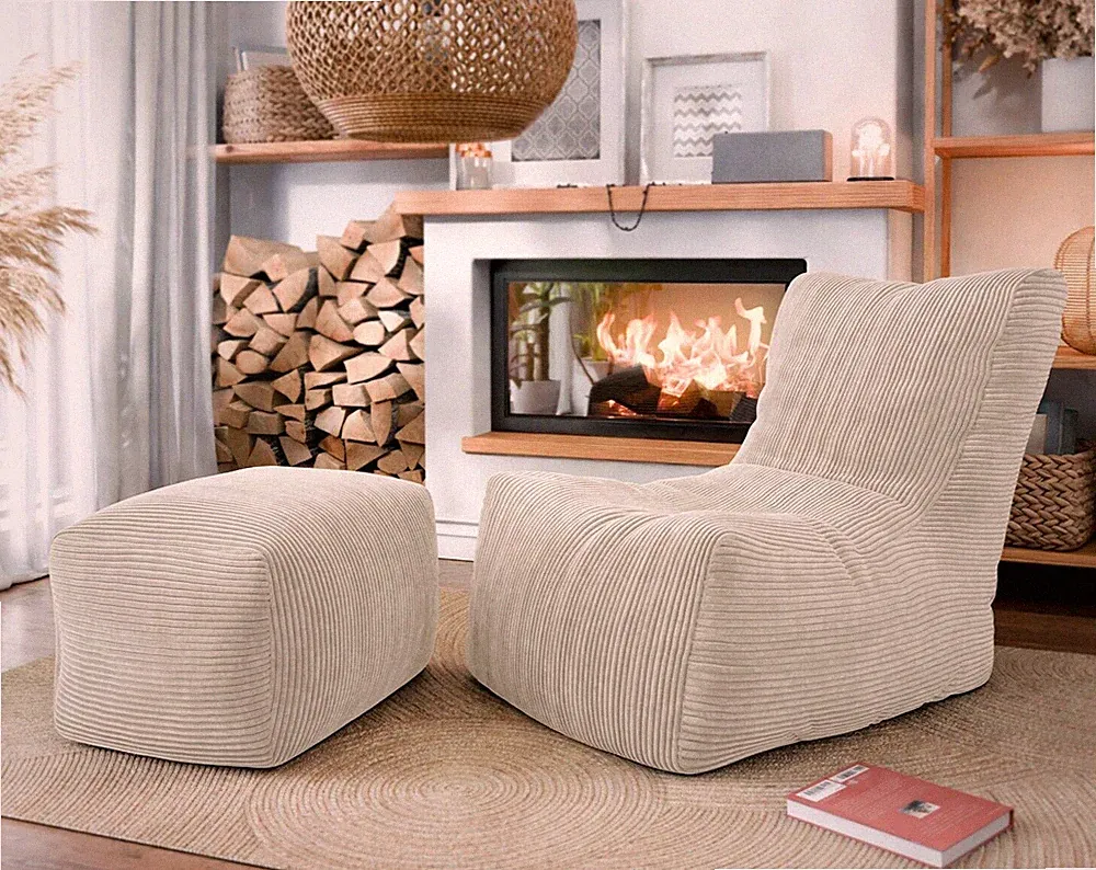 Sitzsack Nabroz Cord mit Sitzsack Ipirula Cord Sitzkissen Sessel Hocker PR M24