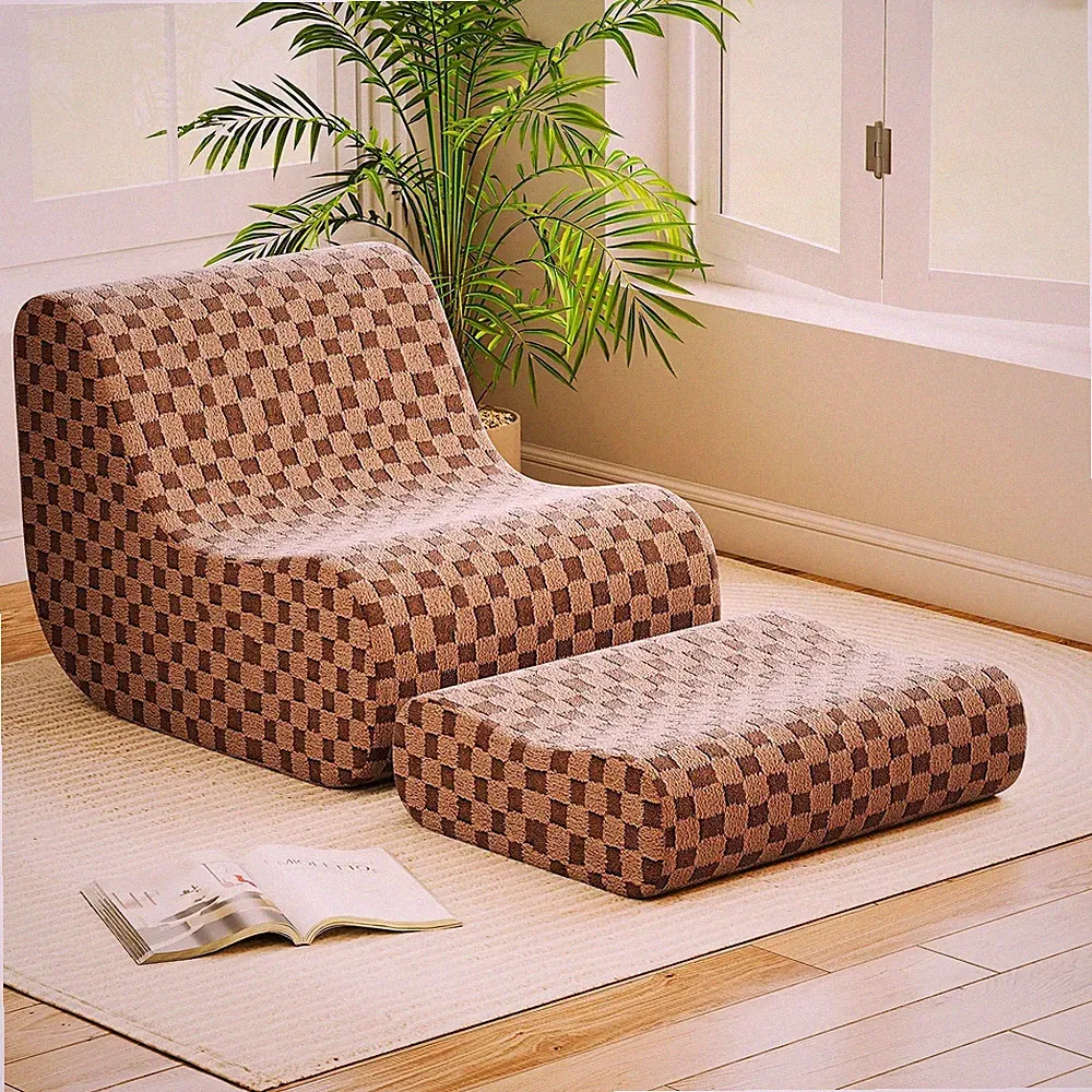 Sitzsack Sessel Sofa mit Hocker Sitzsackstuhl mit Ottomane Liegesofa Bodenstuhl