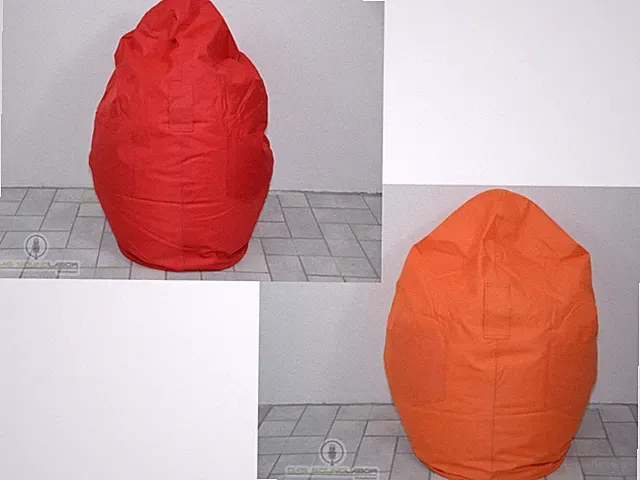 Sitzsack Sitzsäcke 70x50cm Rot/Orange Taschenoptik Sessel Sofa Kissen Liege NEU
