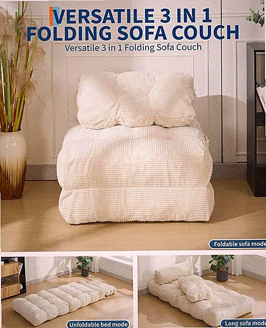 Sitzsack Sofa Einzelsofa 2-in-1 Schlafsessel Faltbar Einzelbett Sofa Set Räume