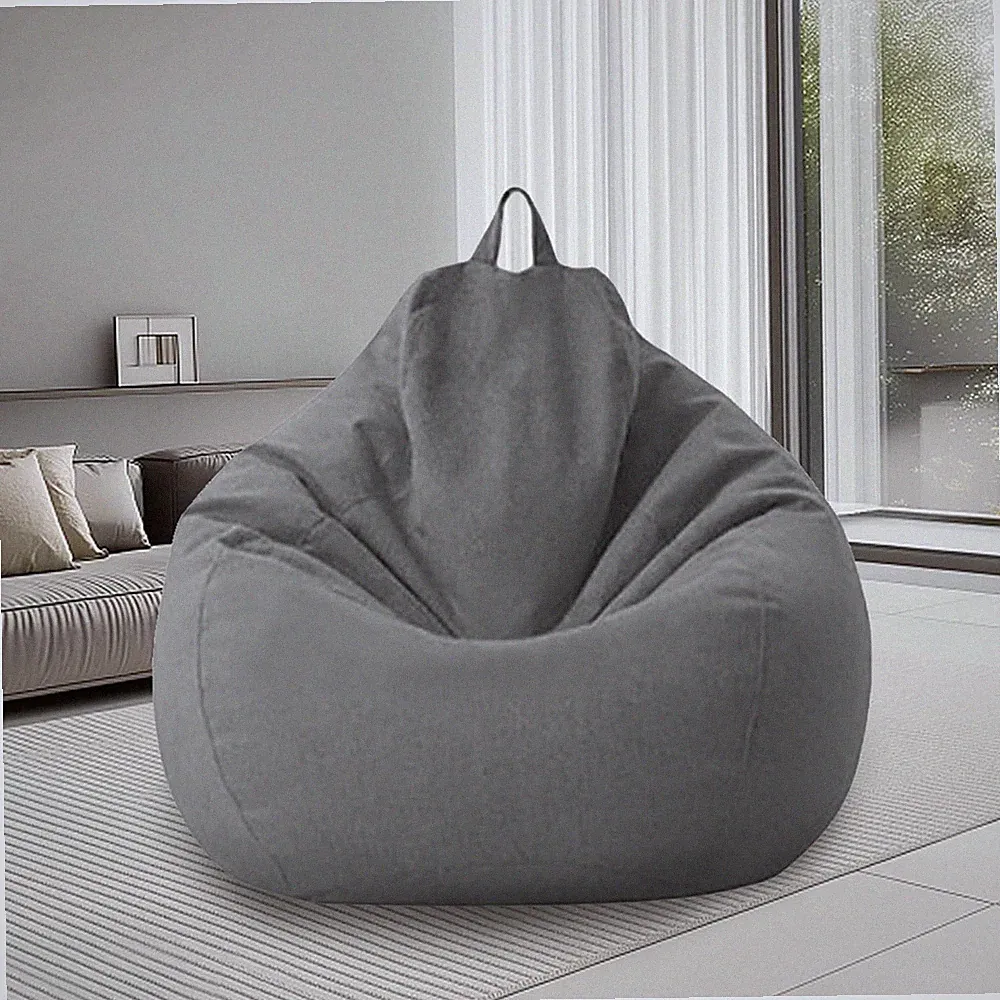 Sitzsack XL outdoor indoor Bezug für Erwachsene 100x120 cm naturfarben