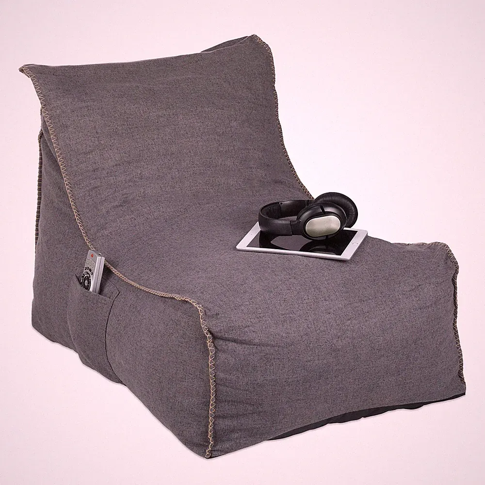 Sitzsack XXL Chill-Sessel grau 9 kg Sitzsack mit Lehne Chill-Sessel weich