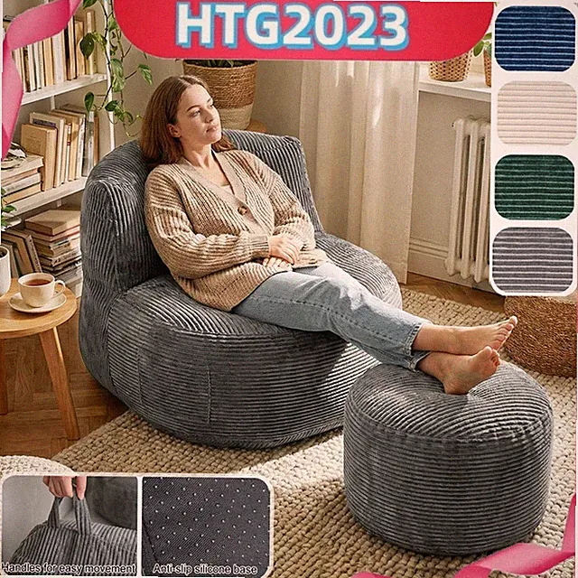 Sitzsacksofa mit Schaumstofffüllung Liege für Drinnen Sofa / Rutschfest Fußpedal