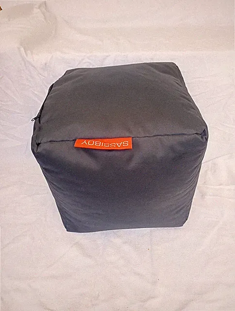 Sitzwürfel Hocker Beanbag Pouf SASSIBOY grau Indoor Outdoor 42 cm