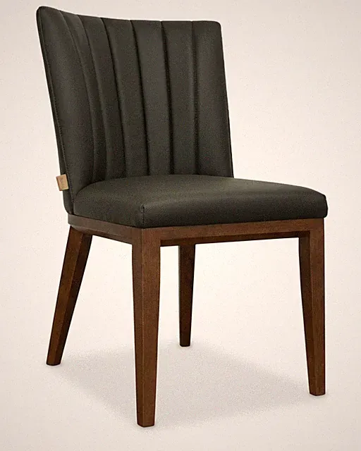 SIX Design Esszimmerstuhl Dick Leder Büro Küche Gastro Fenci Braun Nussbaum