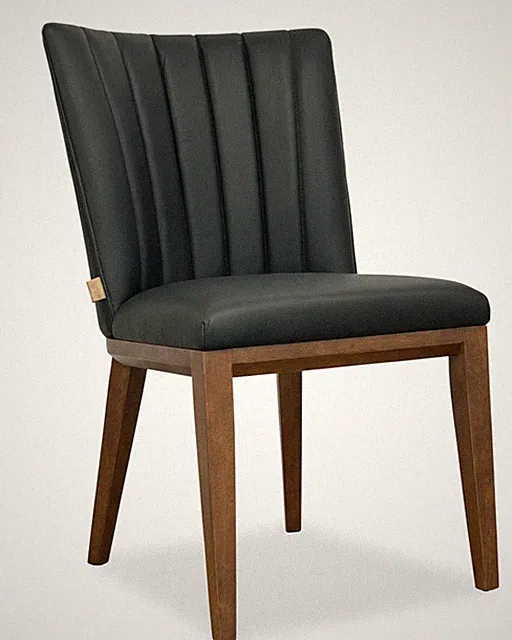 SIX Design Esszimmerstuhl Dick Leder Büro Küche Gastro Fenci Schwarz Nussbaum