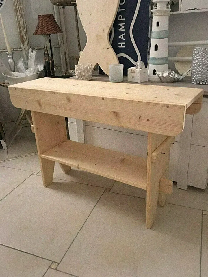 Skandi Schwedenbank Sitzbank Landhaus Natur Bauern-Bank Holz-Bank Hocker shabby