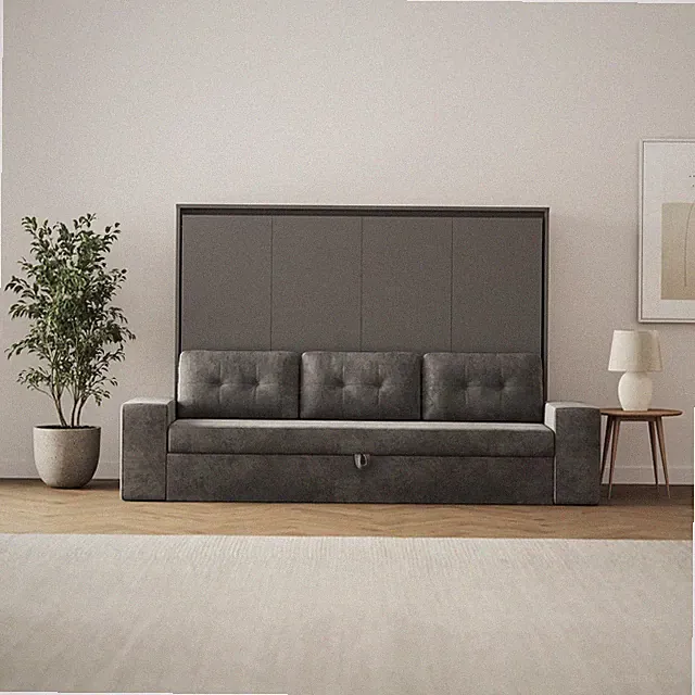 SMARTBett Schrankbett inkl.SOFA Anthrazit H140x200 M2 (Tiefe 55cm)