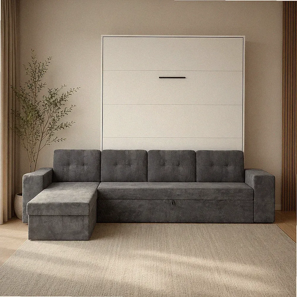 SMARTBett Schrankbett mit Ecksofa M3 Vertikal 160x200