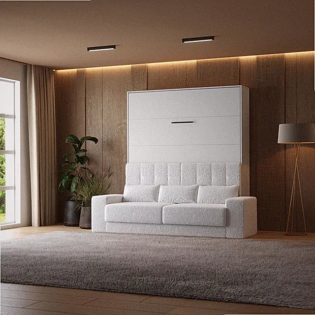 SMARTBett Schrankbett mit Weiss SOFA M1 160x200 Vertikal