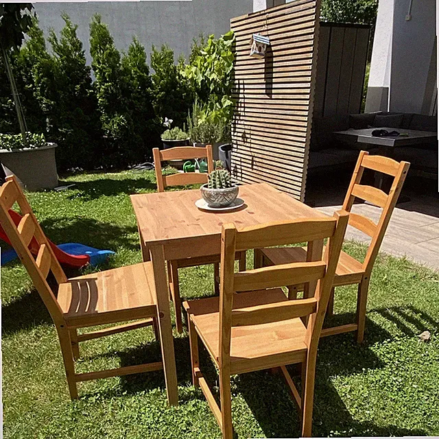 Smartes Holz Esstisch-Set , 5- teilig, quadratischer Tisch & 4 Stühle