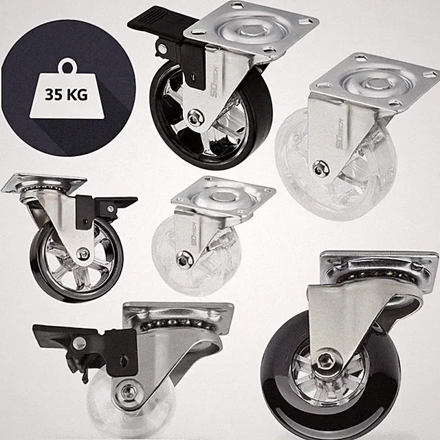 SO-TECH® Design-Möbelrolle Ø 35 - 75 mm Lenkrolle Transportrolle Tischrolle