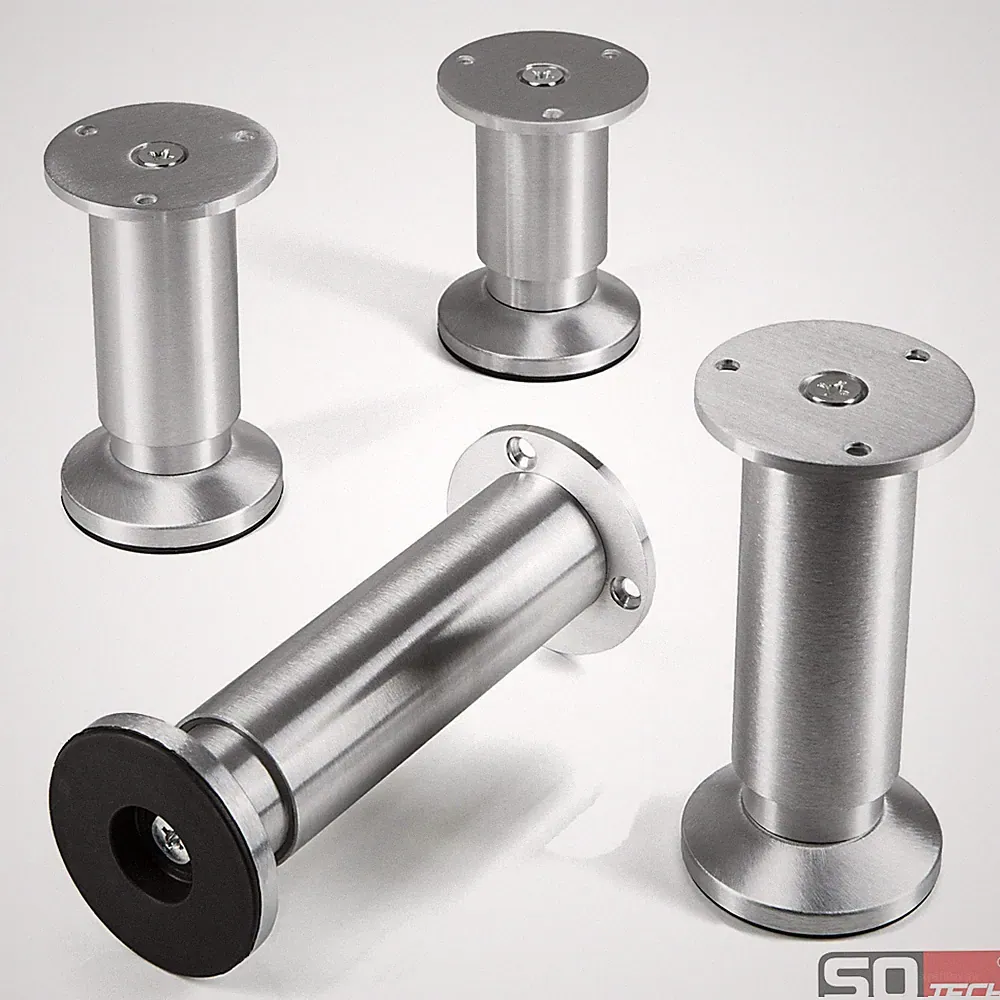 SO-TECH® Möbelfuß Alpha 50 - 150 mm Alu gebürstet Möbelfüße Sofafuß Schrankfüße