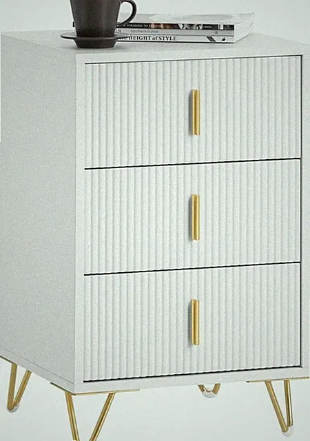 SoBuy Nachttisch mit 3 Schubladen für Boxspringbett FBT115-L-W
