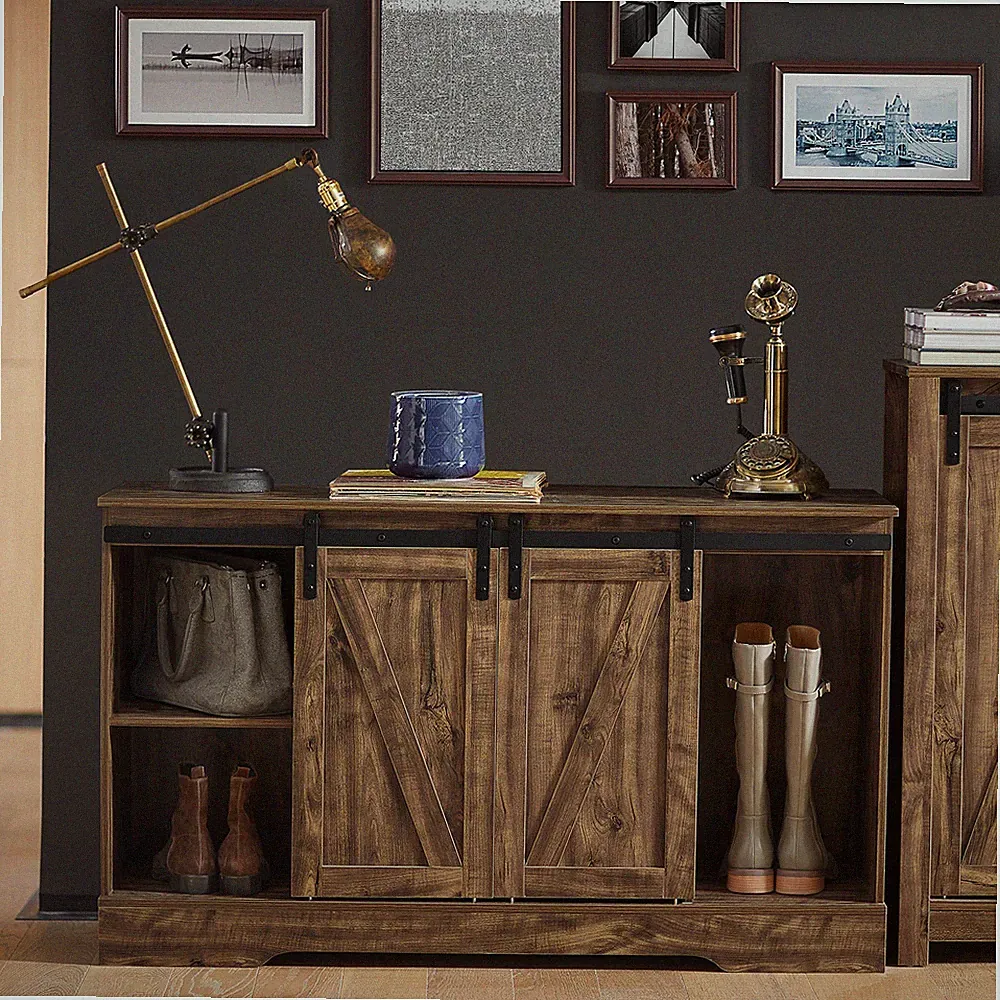 SoBuy Sideboard mit Schiebetüren Kommode Küchenschrank Flurschrank FSB60-N