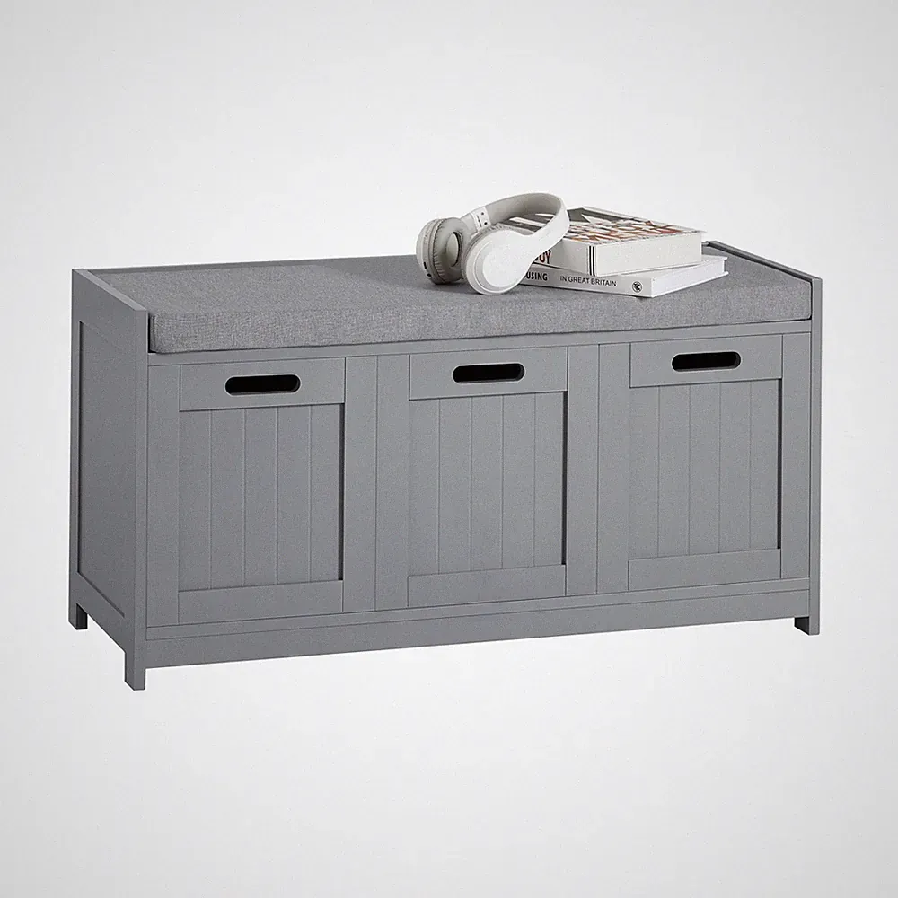 SoBuy Sitzkommode Sitzbank mit Stauraum Schuhbank mit Sitzkissen FSR80-SG