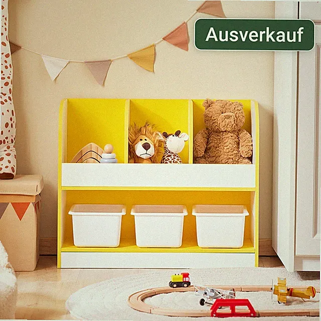 SoBuy Sonderangebot Bücherregal mit 3 Körben Aufbewahrungsregal KMB107-G