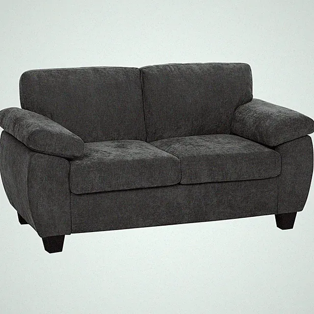 Sofa 2 Sitzer 156 cm Chenille Couch mit breiten gepolsterten Armlehnen