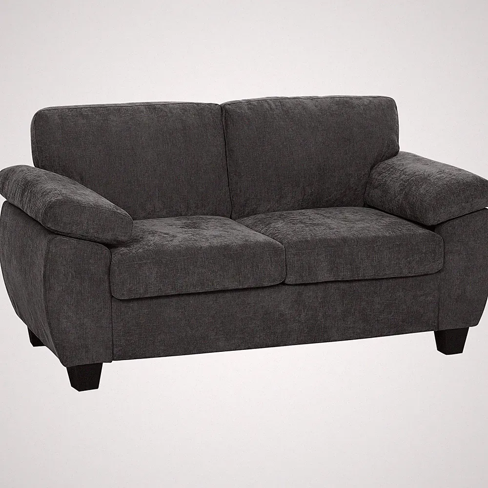 Sofa 2 Sitzer 156 cm Chenille Couch mit breiten gepolsterten Armlehnen