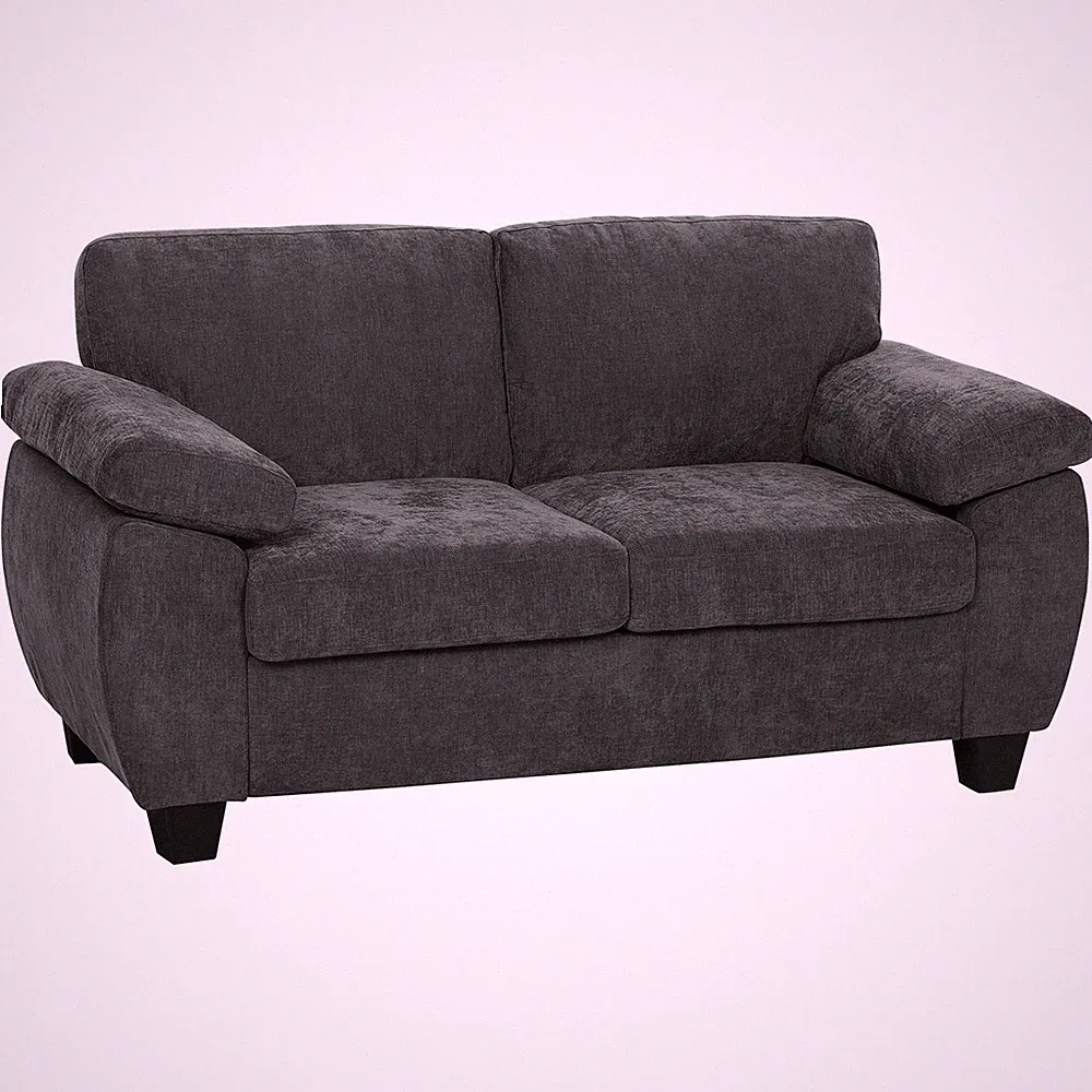 Sofa 2 Sitzer 156 cm Chenille Couch mit breiten gepolsterten Armlehnen