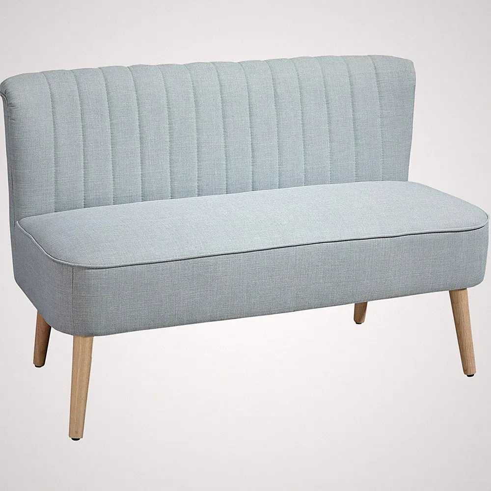 Sofa 2-Sitzer Couch Stoffsofa Sitzmöbel Polstersofa Loungesofa breit Hellgrün