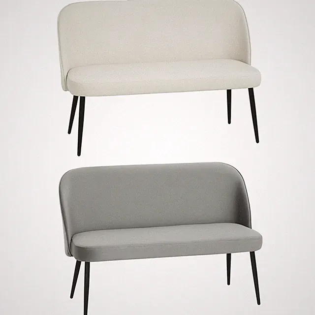 Sofa 2-Sitzer kleine Couch 127 cm mit Samtoptik, geschwungene Refurbished