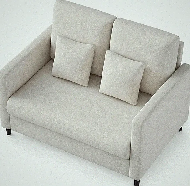 Sofa 2-Sitzer Mid Century Design Komfortabel Loveseat Couch Massivholzrahmen