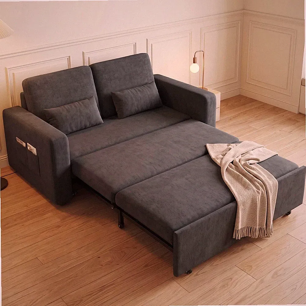 Sofa 2 sitzer mit schlaffunktion Schlafsofa Schlafcouch Donkergrau