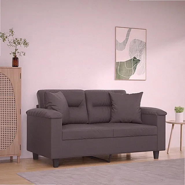 Sofa 2-Sitzer mit Zierkissen Loungesofa Couch Wohnzimmersofa Kunstleder vidaXL