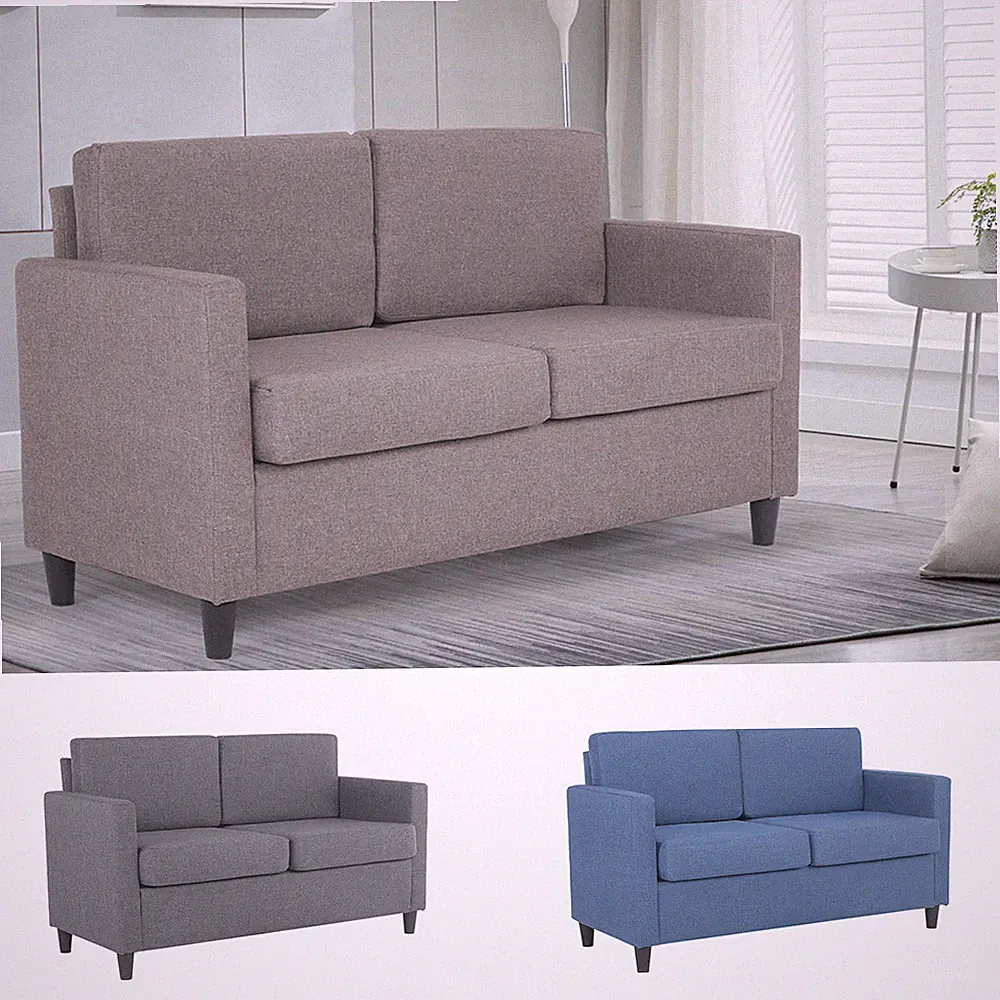 Sofa 2 Sitzer Stoffsofa Relaxsessel Sessel Wohnzimmer Couch mit Armlehne Leinen